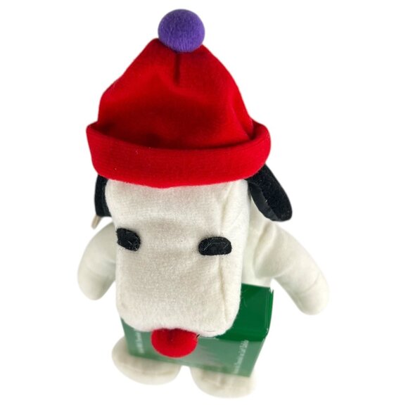 Whitmans Peanuts Snoopy Plush Holding Chocolates Box Wearing Winter Hat & Scarf - Picture 5 of 6